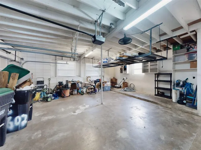 inside of oversized 2 car garage