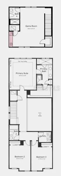 Second Floor Plan~ Additional Highlights Include: wet bar in game room and custom 42" cabinets throughout.