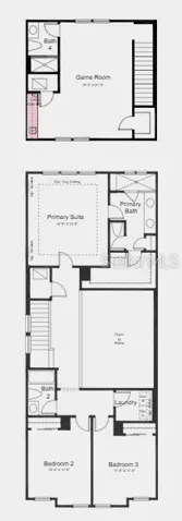Second Floor Plan~ Additional Highlights Include: wet bar in game room and custom 42" cabinets throughout.