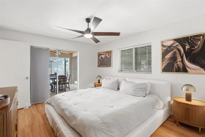 Spacious Primary Suite, Stylish Ceiling Fan and Abundance of Natural Light.