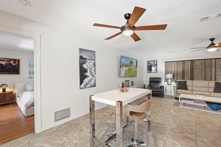 Open Concept Dining and Living Area.