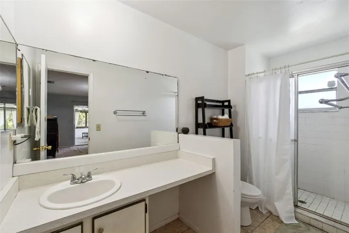 primary bath with shower.