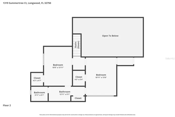 Upstairs floorplan