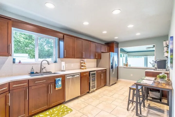 Abundant Quartz counter space and storage