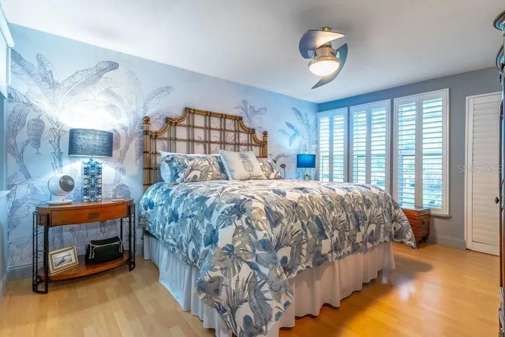 Primary with Bahama Shutters, walk-in cloaset AND a 2nd custom closet