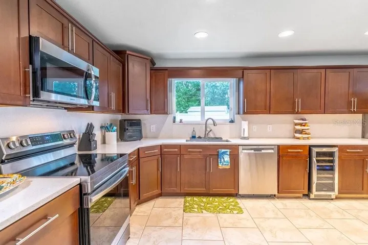 Enter the kitchen from the family/dining area