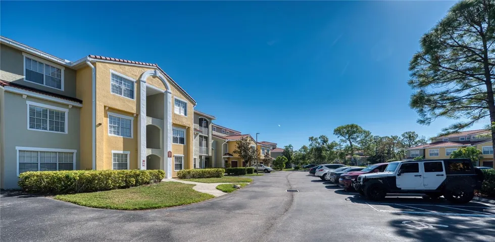 Parking and front of building