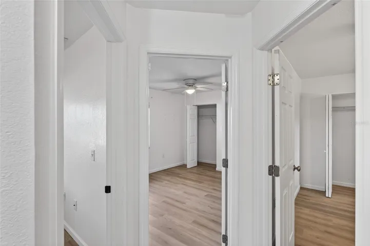 Hallway view of bedrooms