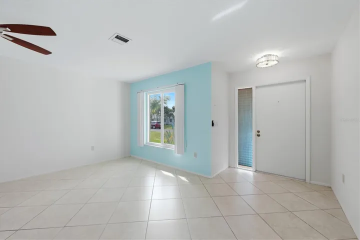 Entry door into the living room