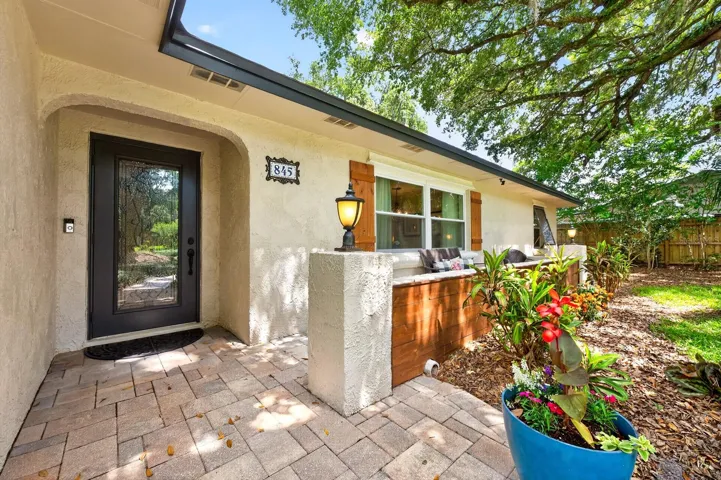 Covered front entry.