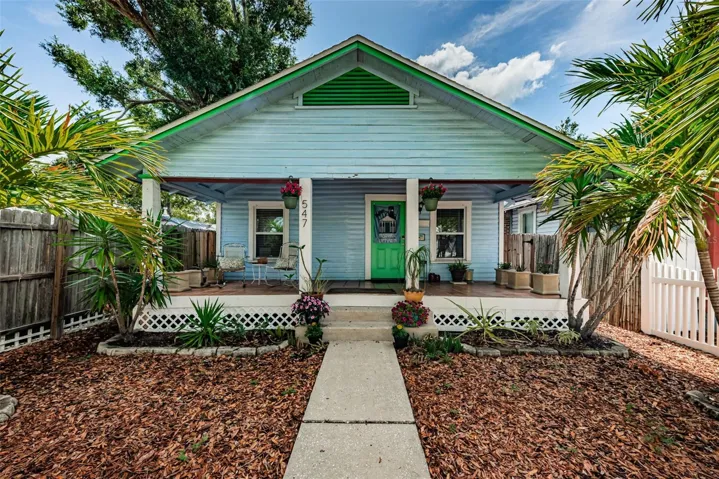 Front of home with covered front porch in Historic Uptown