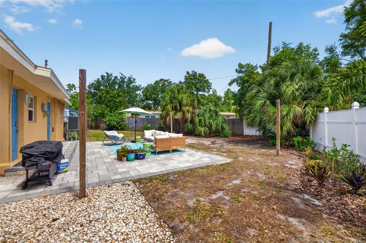 Fenced backyard