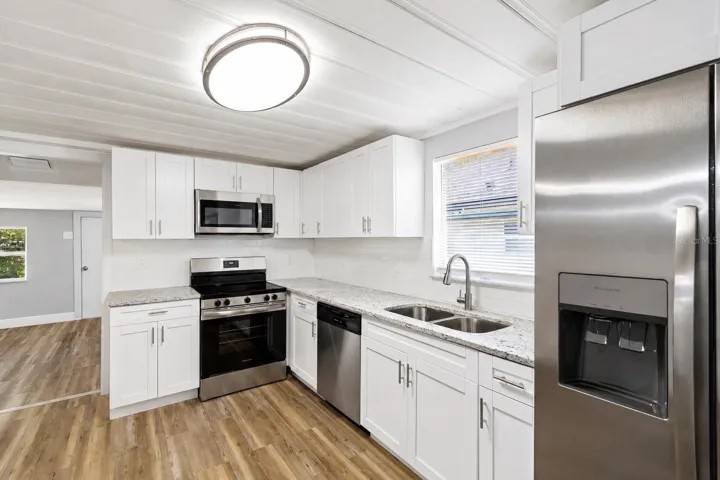 kitchen and door to family room