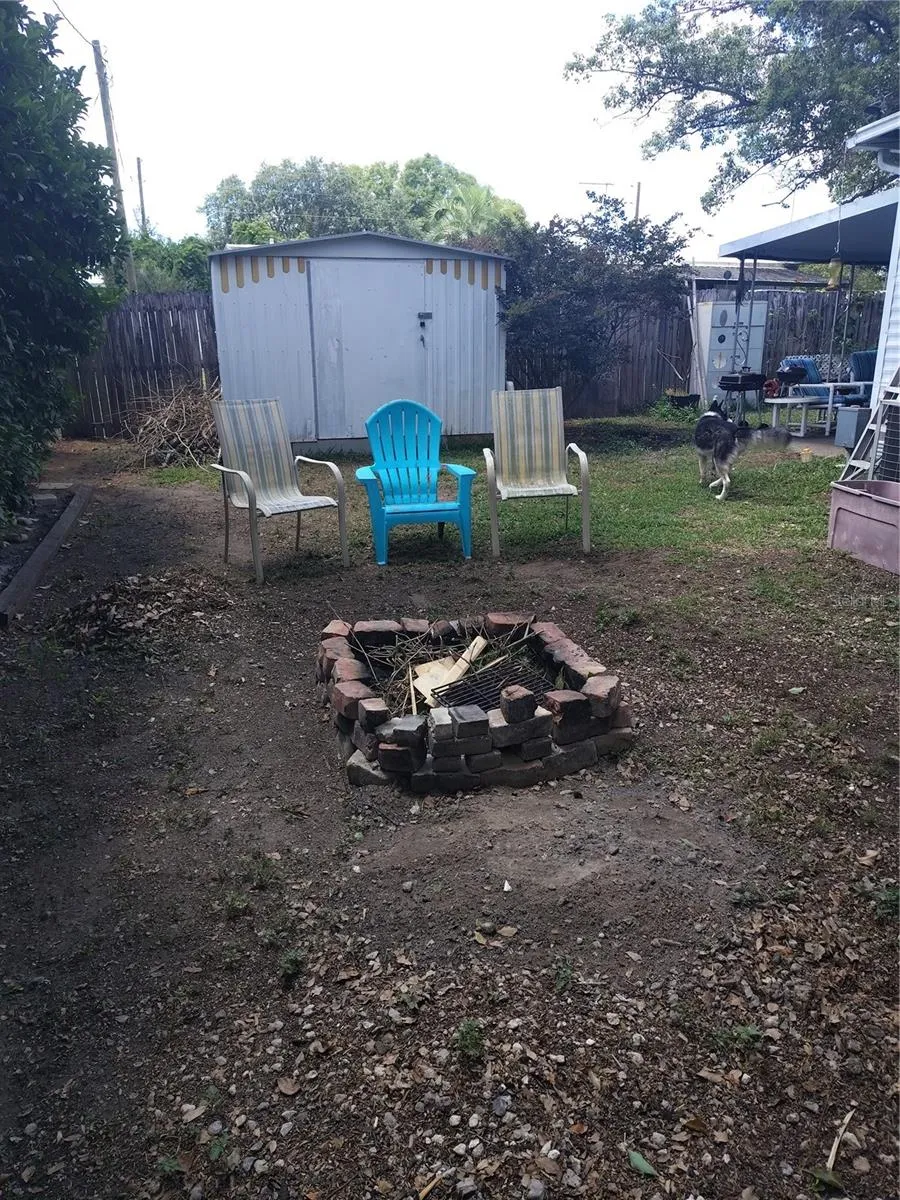 back yard area