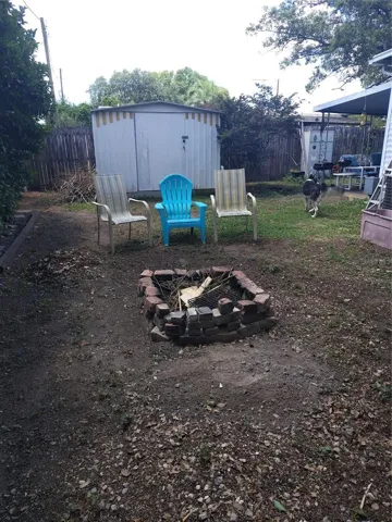 back yard area