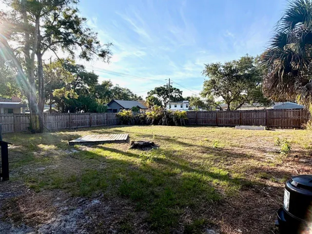 backyard looking west - large tree is sick and can be removel
