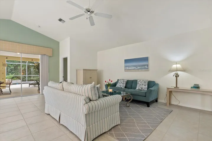 Living Room with Sliders to Lanai