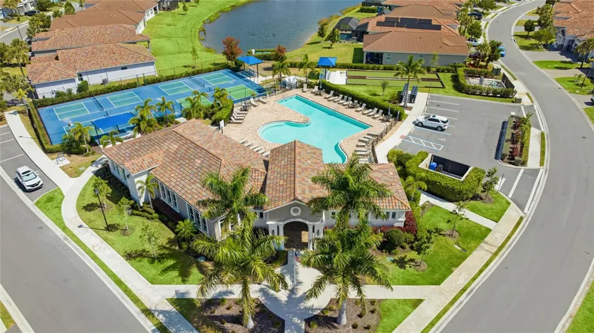 Venice Woodlands Clubhouse, Resort style Pool with lap lanes, Pickleball and Bocce Courts and Fitness Center.