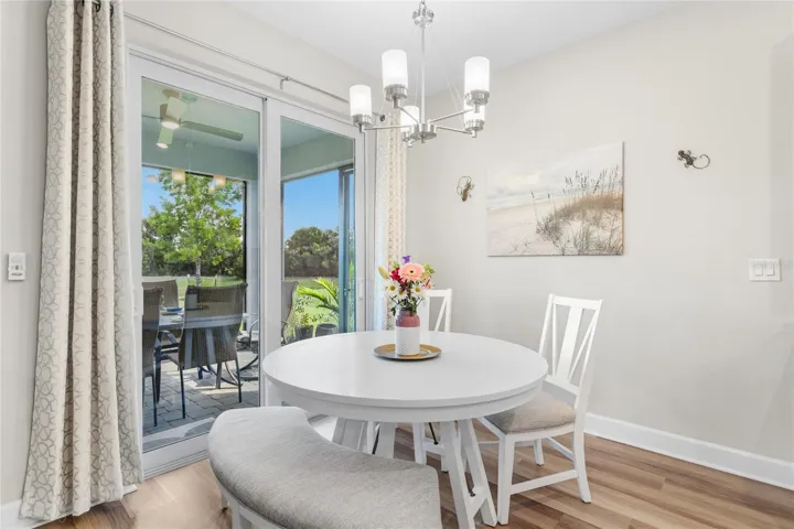 Eat in Kitchen space overlooking the Lanai with breathtaking expansive water and preserve view from every angle.