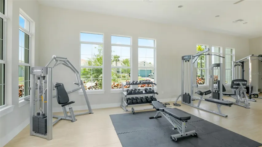Fitness Center overlooking the Resort Style Pool.