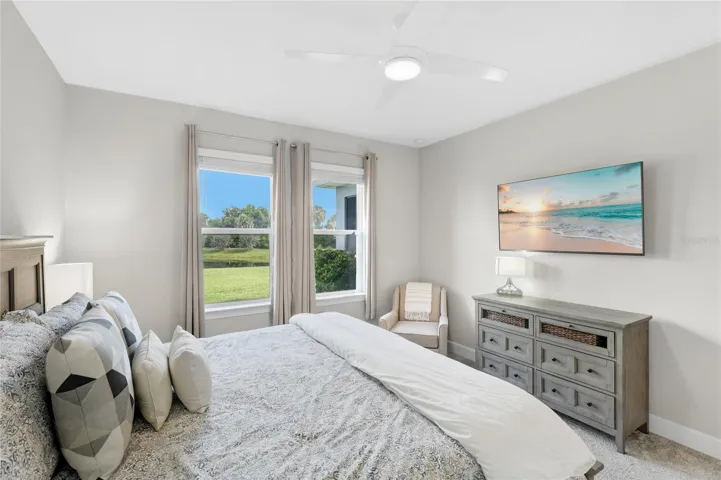 Owners Suite with expansive water and preserve views from every angle of the room.
