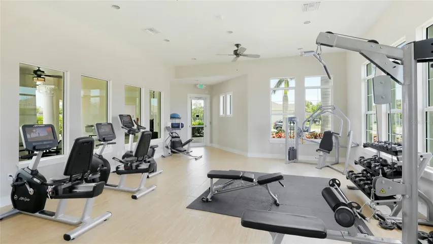Fitness Center overlooking the Resort Style Pool.