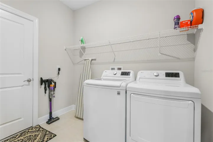 Dedicated Laundry Room/Utility Room off the Garage and pre-plumbed for a Laundry sink.