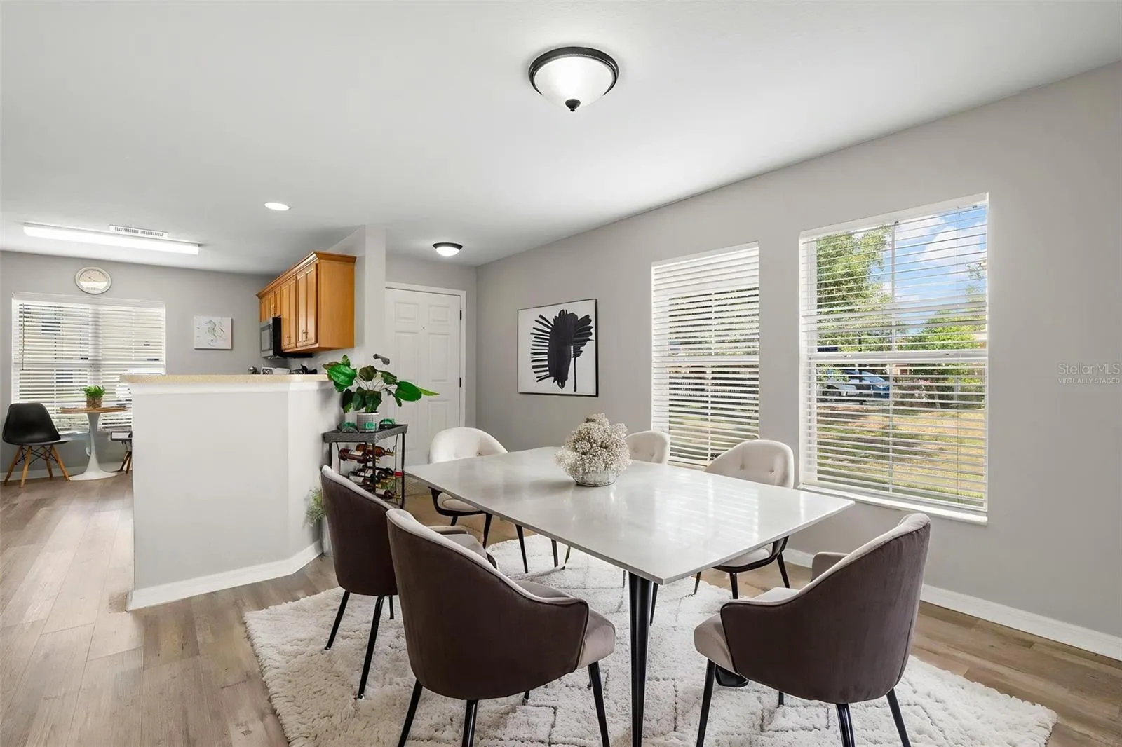 virtually staged dining room