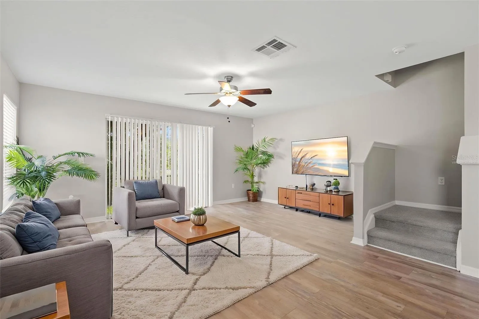 Virtually staged living room