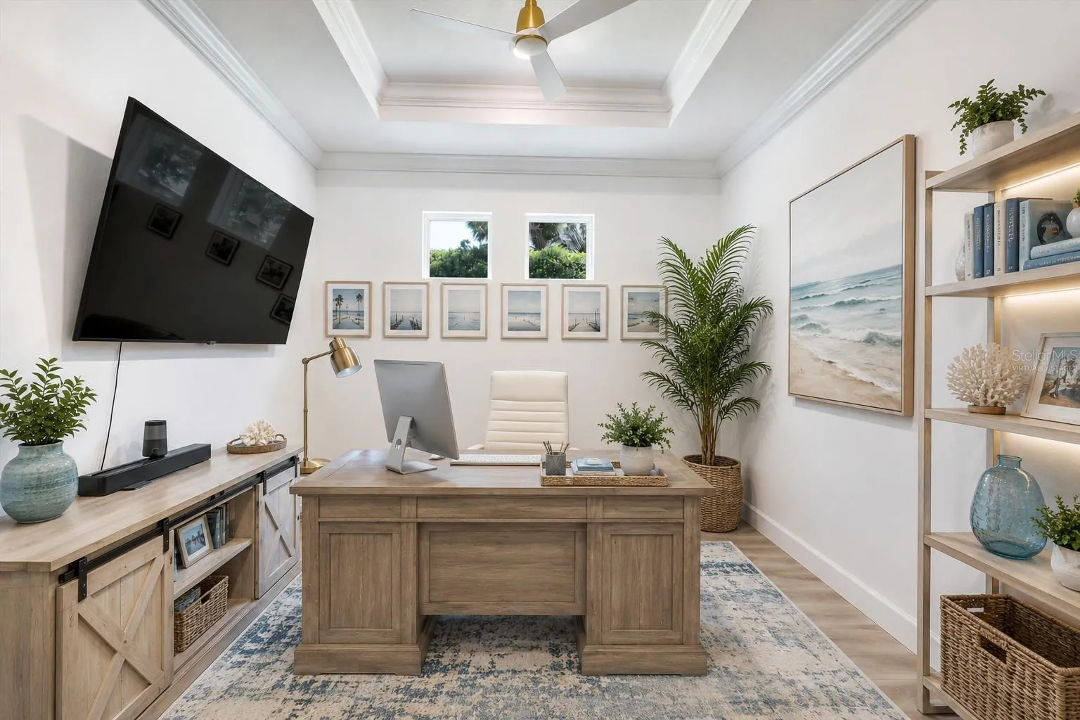 virtually staged Study/Den