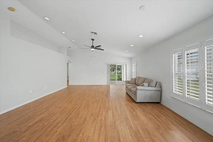 Great Room with Plantation Shutters