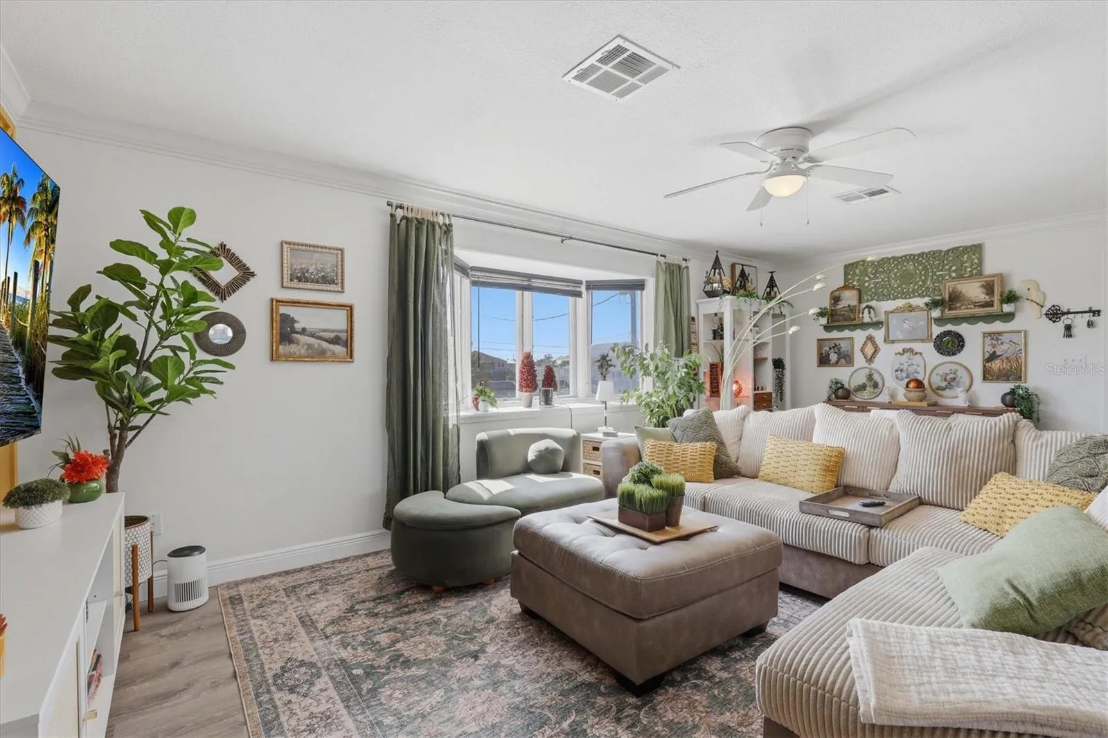 Living Room with Bay Window
