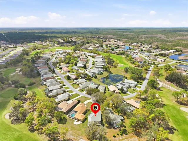 Aerial of Street with Golf Course View