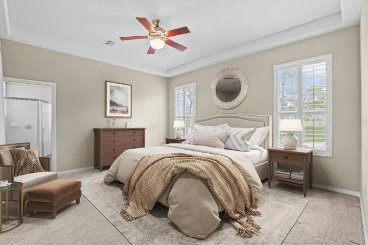 Virtually Staged Primary Bedroom