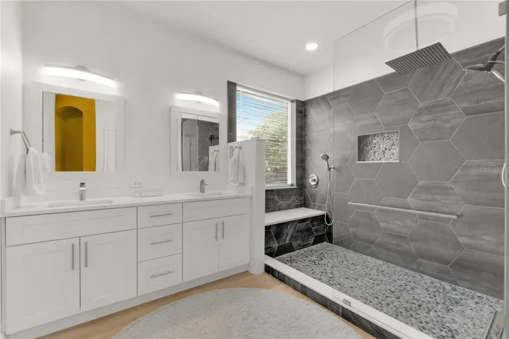 Primary Bathroom. No detail was overlook to make the primary bathroom an oasis to relax in a spa like setting.