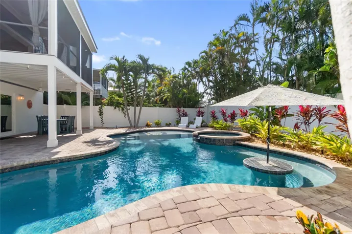 Ample space both in and out of the pool for everyone!!!