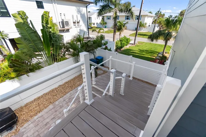 Newly Built Staircase leading from 2nd Floor Rear Deck down to backyard