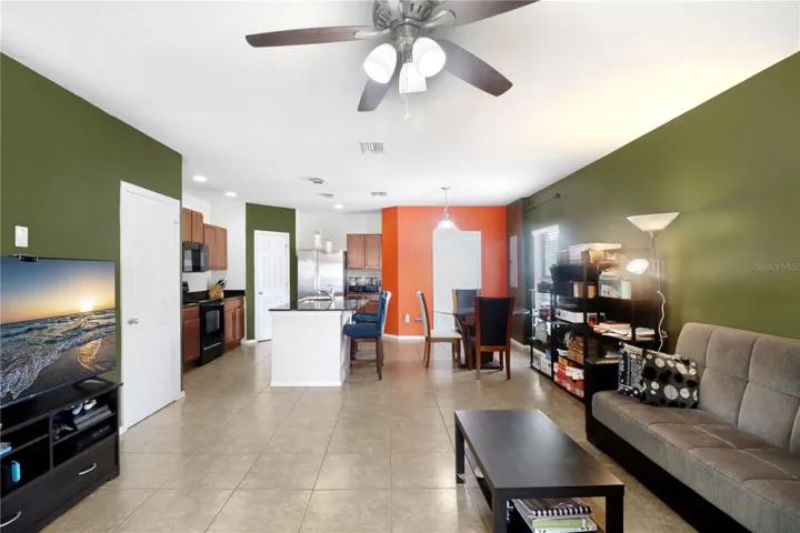 Great Room Looking toward the Kitchen and Dining Area