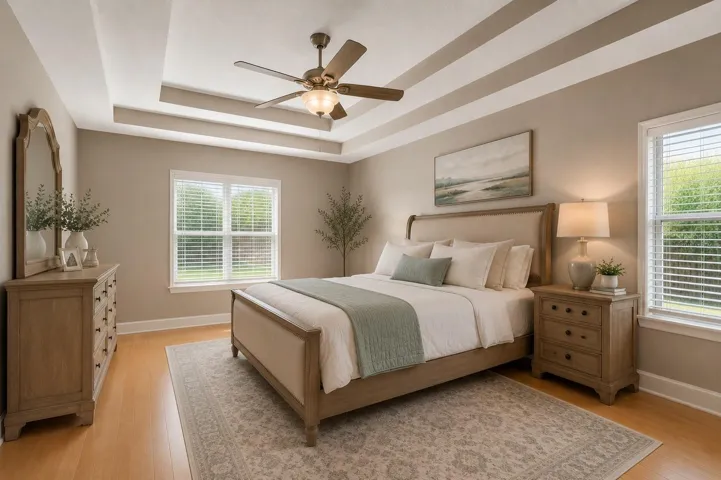 Virtually Staged Master Bedroom