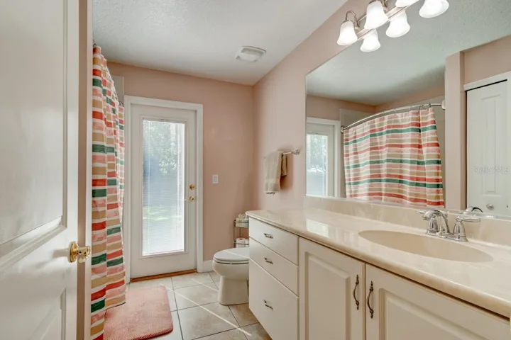 Guest Bath that also leads to backyard
