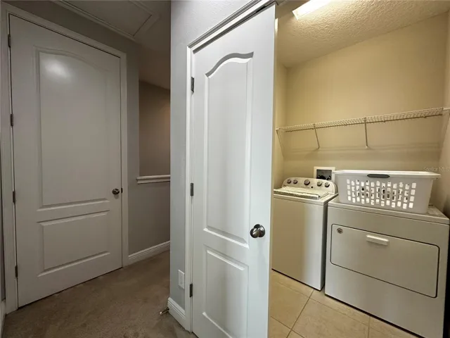 Laundry room with washer and dryer.