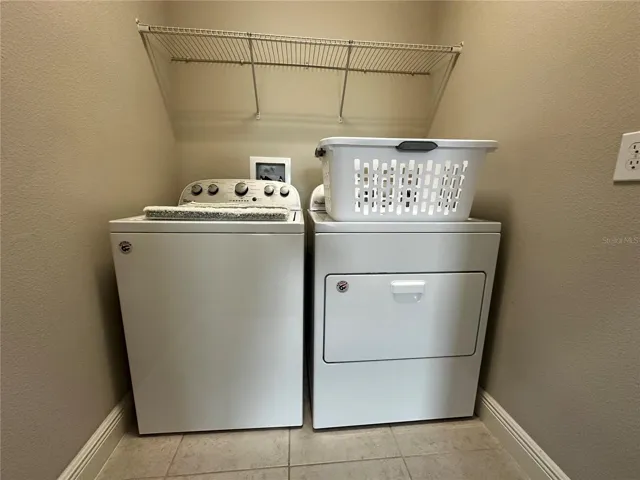 Laundry room with washer and dryer.