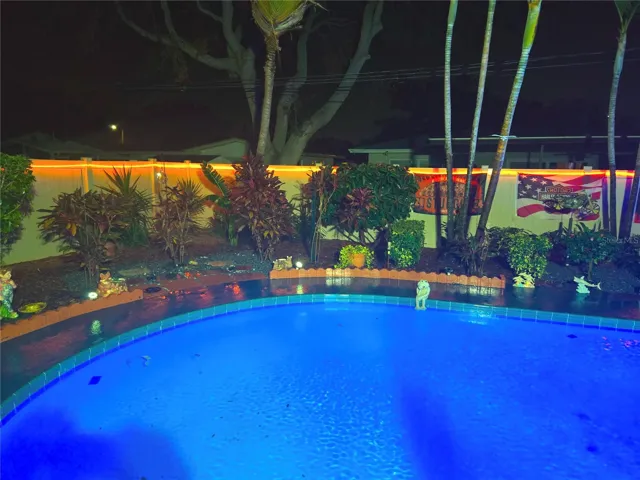 Night pool & landscape lighting