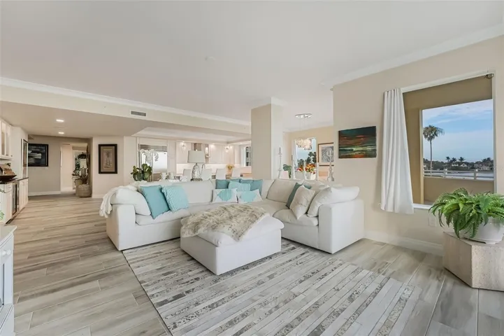Closer look at the spacious sectional in the living area, great for just enjoying the views or for entertaining