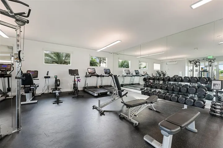 This is the workout room right next to your condo building