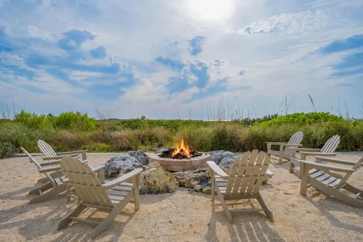 One of the fire pit areas at Collany Key