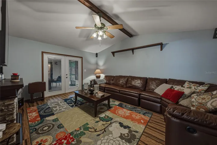 Great room located off the kitchen.