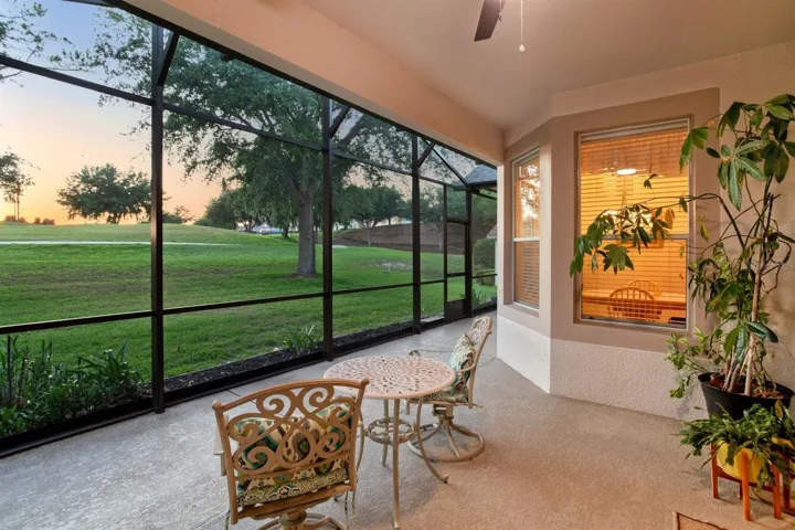 Covered/Screened Patio at Dusk