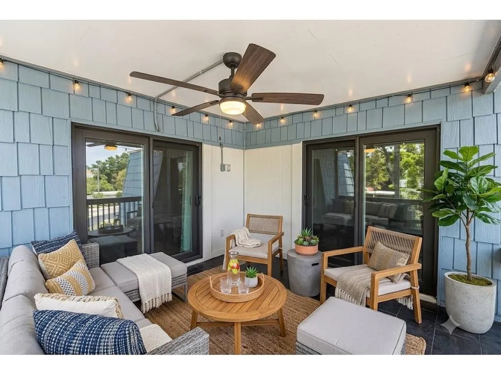 Virtually Staged Upstairs Deck