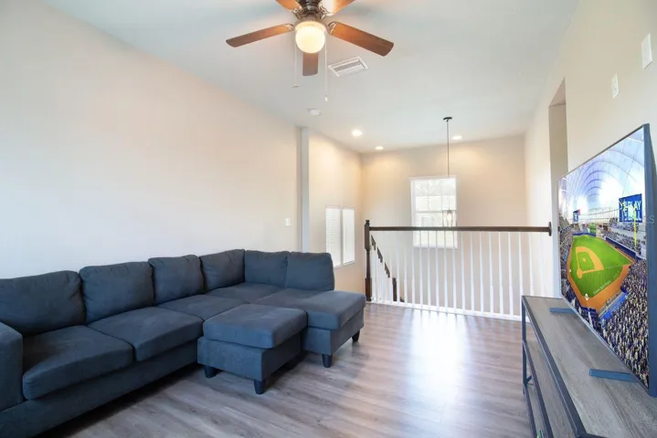 View of loft looking back at stairs